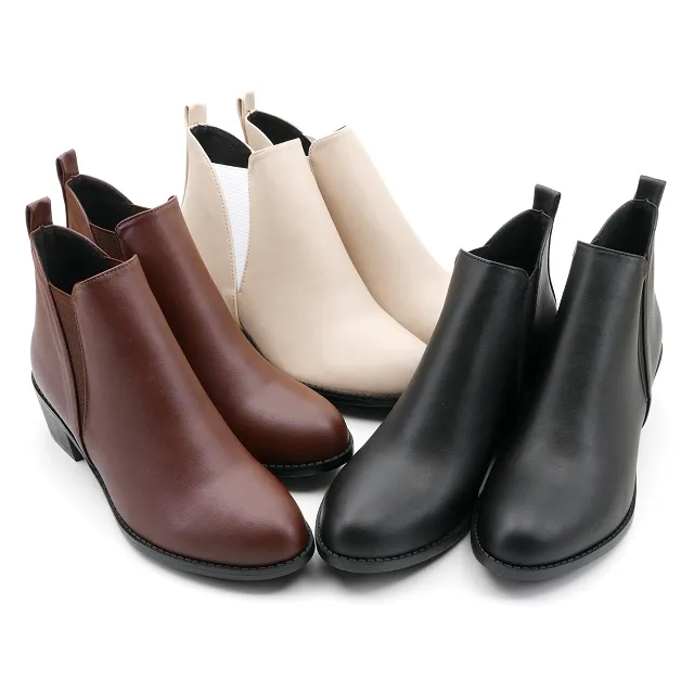 【101玩Shoes】MIT大尺碼質感顯瘦粗跟裸靴-咖色/黑色 41-44碼 歷史價格詳細信息