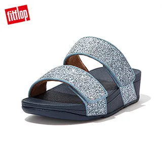 【FitFlop】MINA GLITTER MIX SLIDES閃耀亮片造型寬帶涼鞋-女(瓷藍色) 歷史價格詳細信息