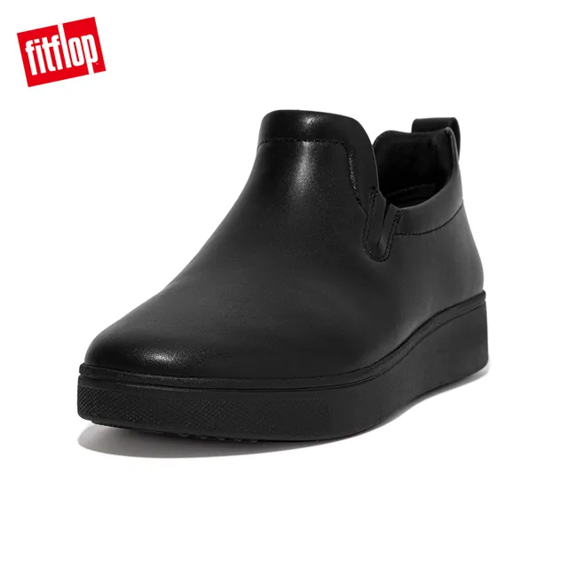 【FitFlop】RALLY LEATHER SLIP-ON TRAINERS 易穿脫時尚休閒鞋-女(靚黑色) 歷史價格詳細信息