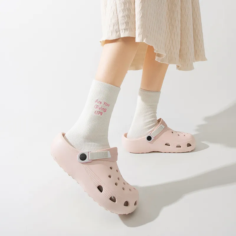 洞洞鞋女 厚底洞洞鞋 洞洞鞋 包頭拖鞋 懶人拖鞋 防滑洞洞鞋 半包拖鞋 學生可愛卡通防臭踩屎感外穿沙灘包頭涼拖鞋女~萊斯好物 歷史價格詳細信息