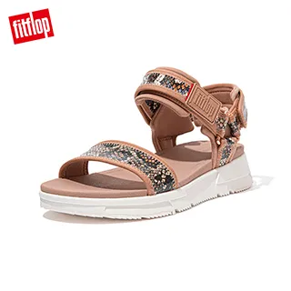 【FitFlop】HEDA SNAKE-PRINT BACK-STRAP SANDALS 時尚運動風後帶涼鞋-女(黑色/蛇紋) 歷史價格詳細信息