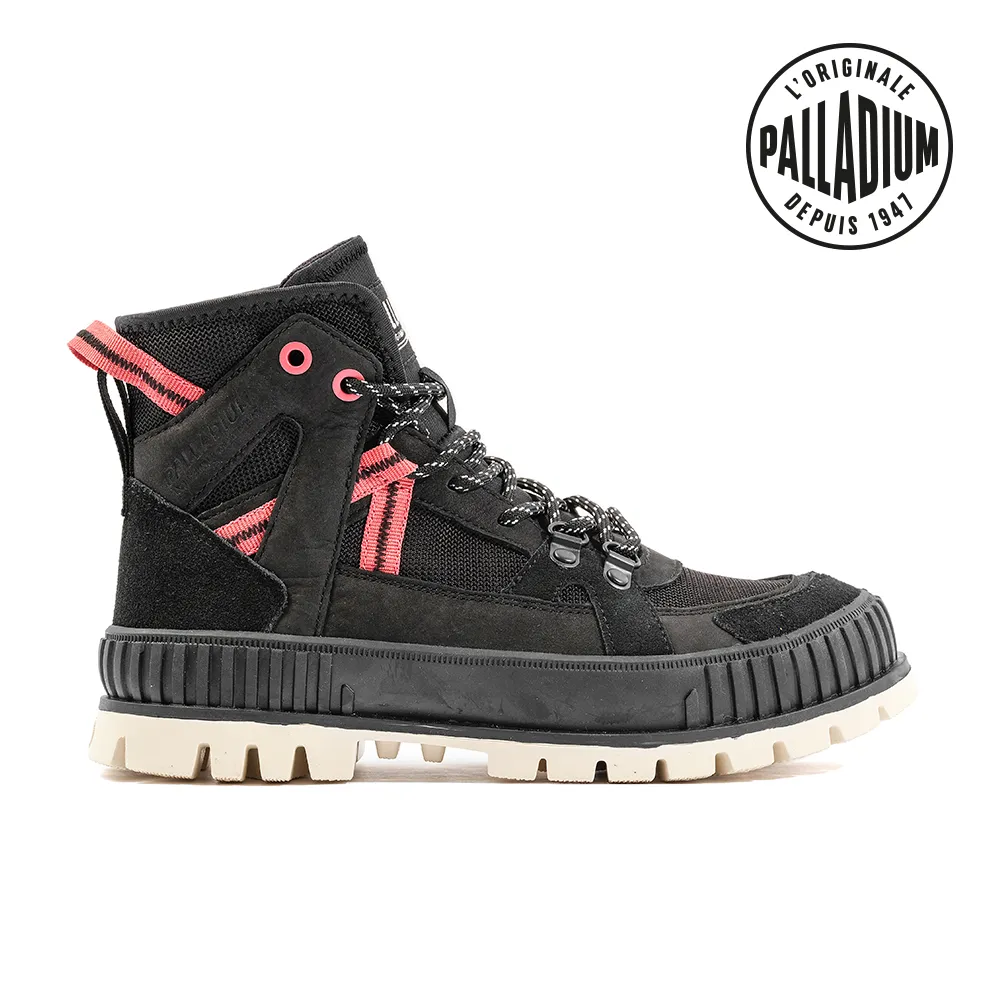PALLADIUM PALLASHOCK OUTCITY厚底拼接皮革巧克力鞋-男-黑 歷史價格詳細信息