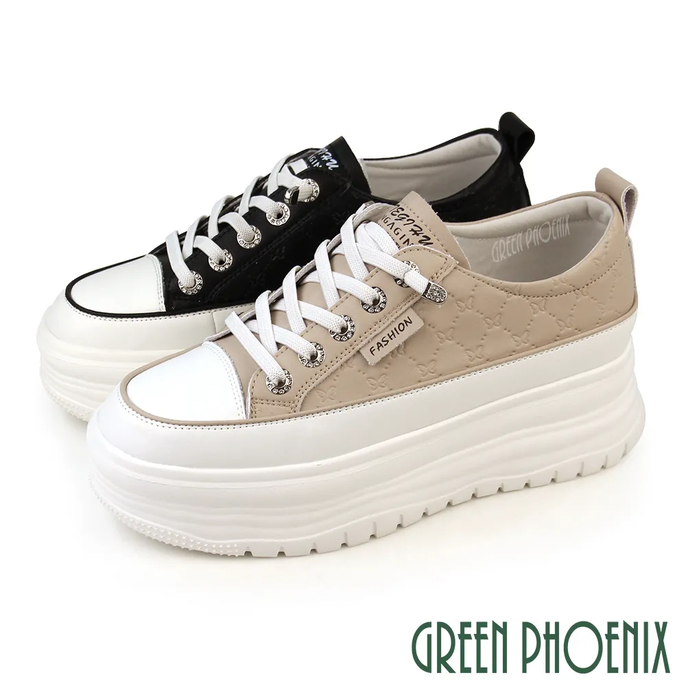 【GREEN PHOENIX 波兒德】顯瘦簡約素面全真皮直套式厚底休閒鞋/懶人鞋/小白鞋U11-28018 歷史價格詳細信息