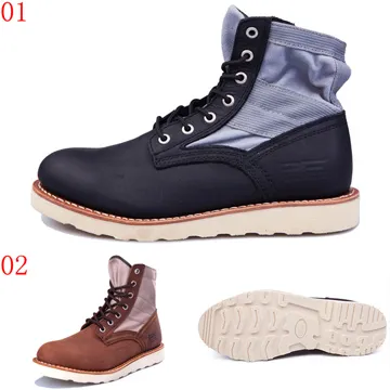 戶外馬丁靴男真皮春季頭層牛皮登山徒步皮鞋男防水防滑舒適爸爸鞋 歷史價格詳細信息