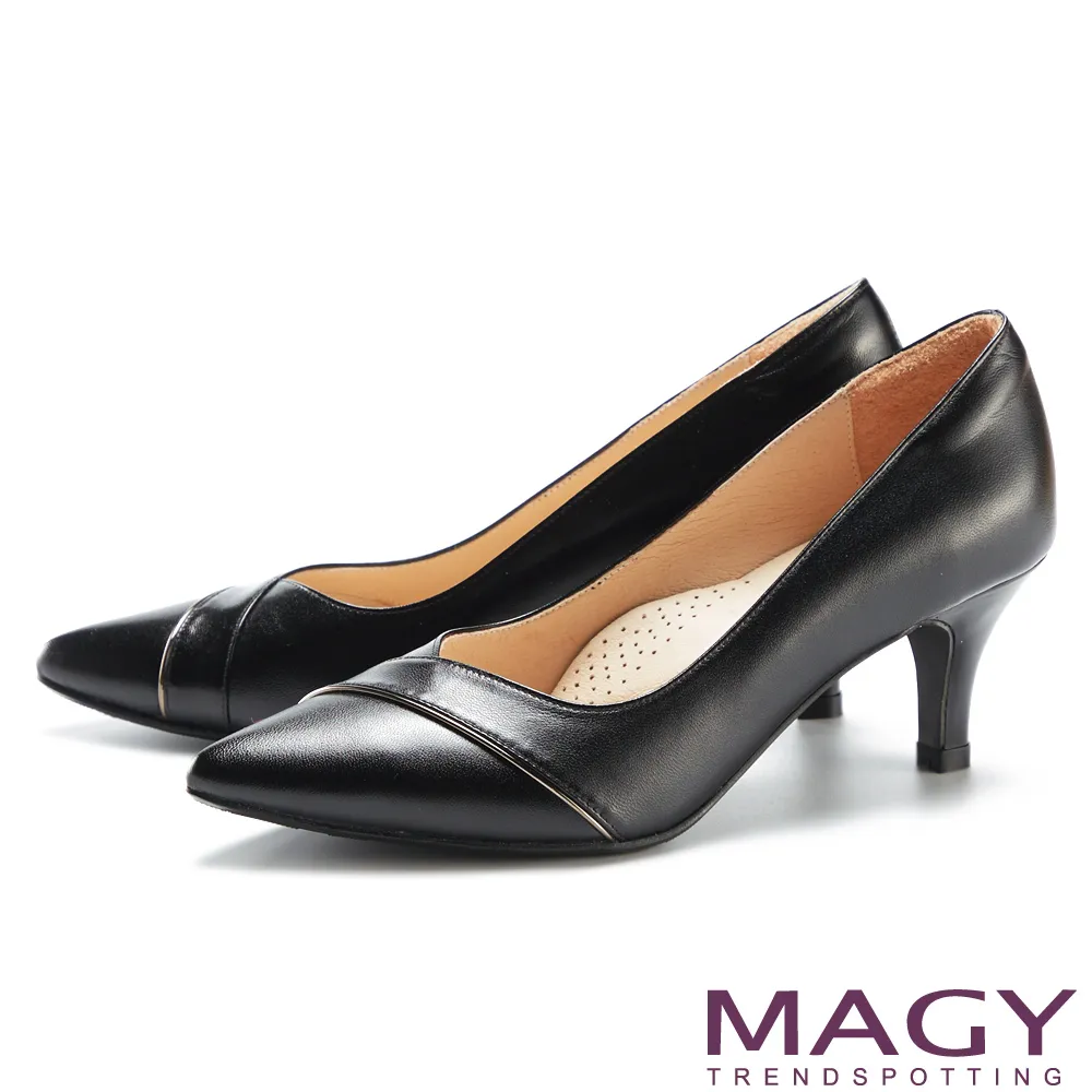 【MAGY】金屬飾條真皮樂福 女 粗低跟鞋(可可) 歷史價格詳細信息