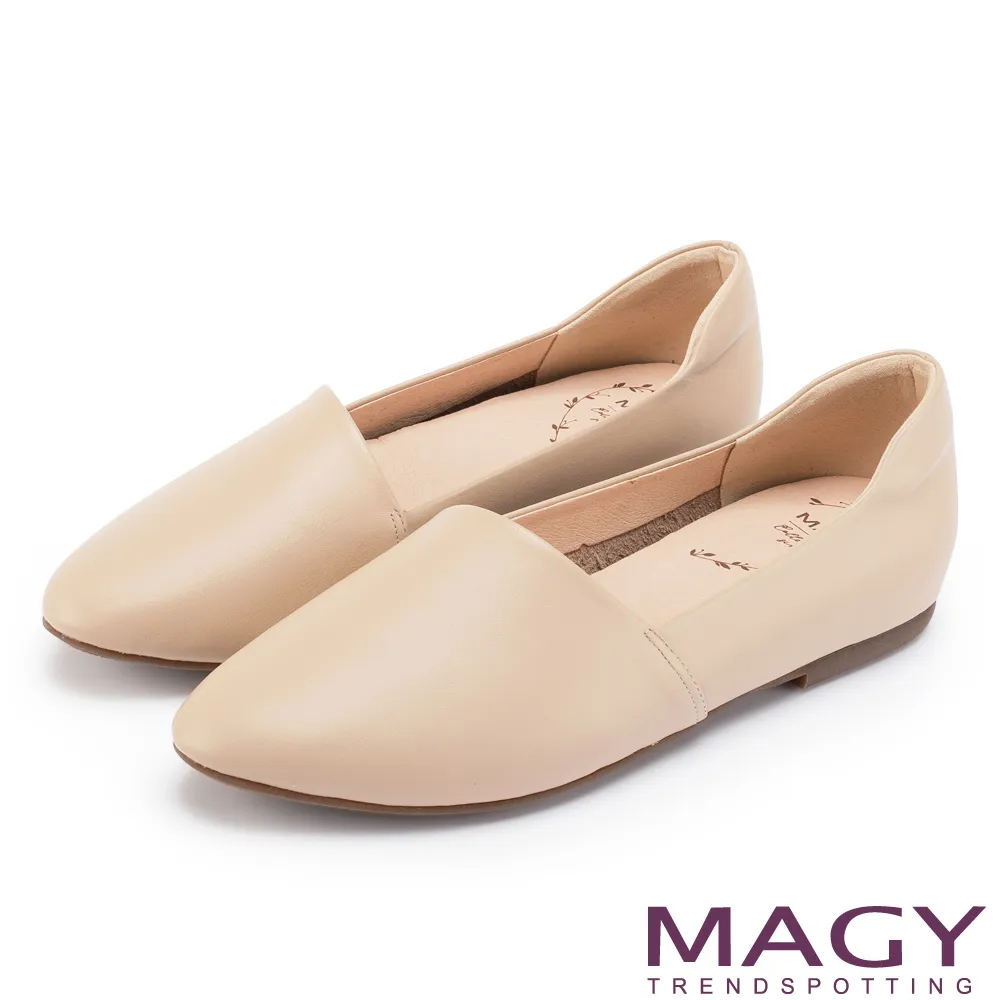 MAGY 樂活真皮素面平底鞋 黑色 歷史價格詳細信息
