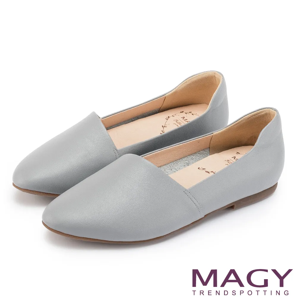 MAGY 樂活真皮素面平底鞋 黑色 歷史價格詳細信息