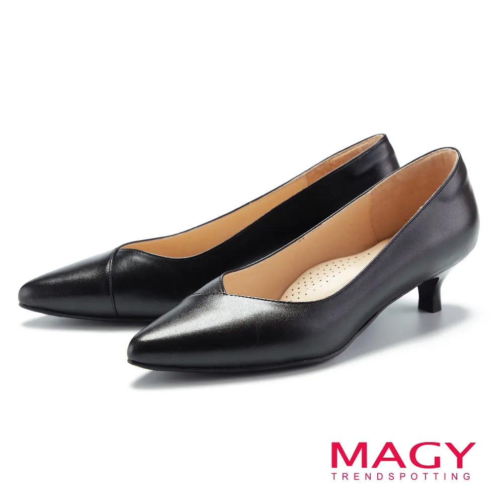【MAGY】羊皮尖頭V口高跟踝靴(黑色) 歷史價格詳細信息