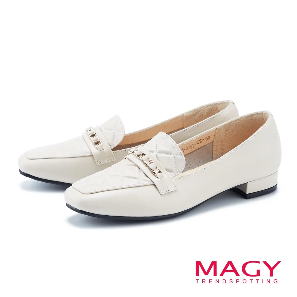 【MAGY】菱格紋縫線真皮休閒 女黑色 平底鞋(裸色) 歷史價格詳細信息