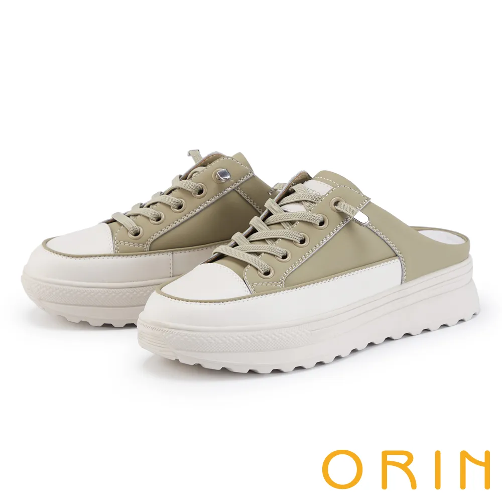 【ORIN】牛皮厚底休閒穆勒鞋(綠色) 歷史價格詳細信息