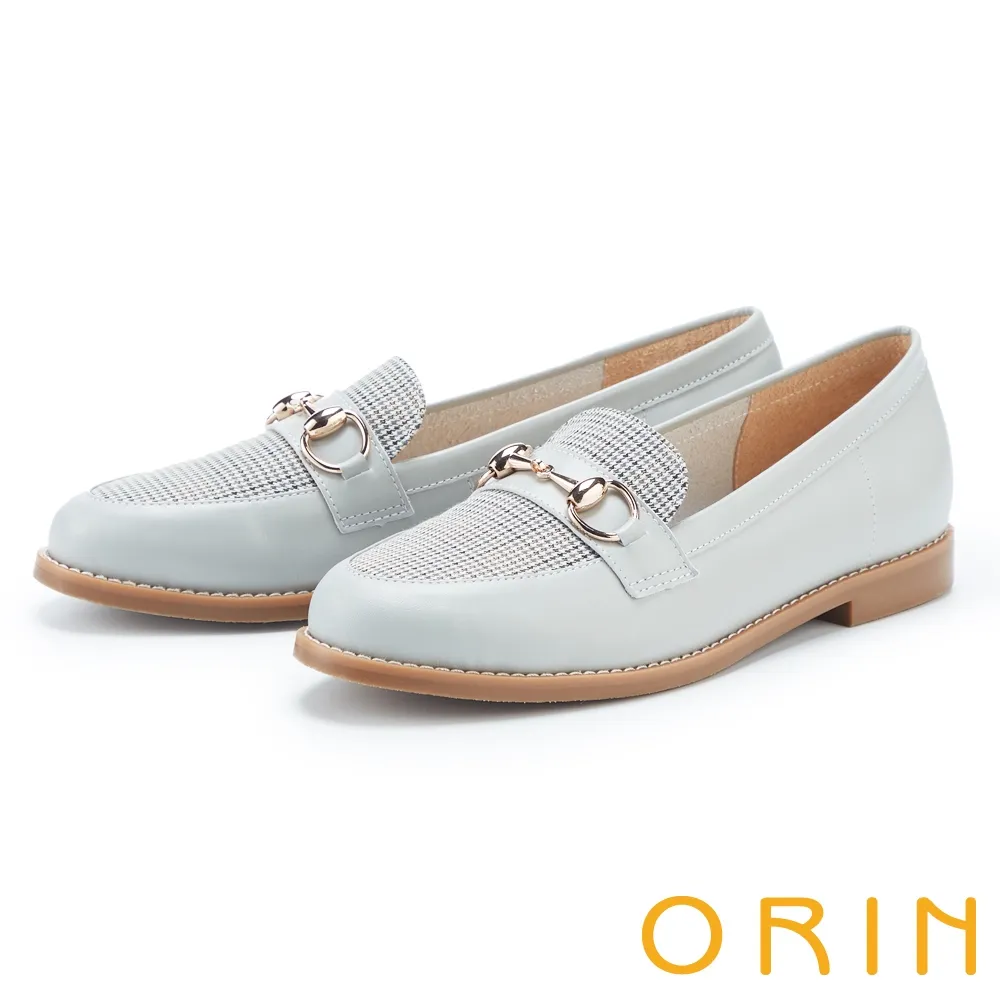 【ORIN】馬銜釦牛皮平底休閒鞋(杏色) 歷史價格詳細信息