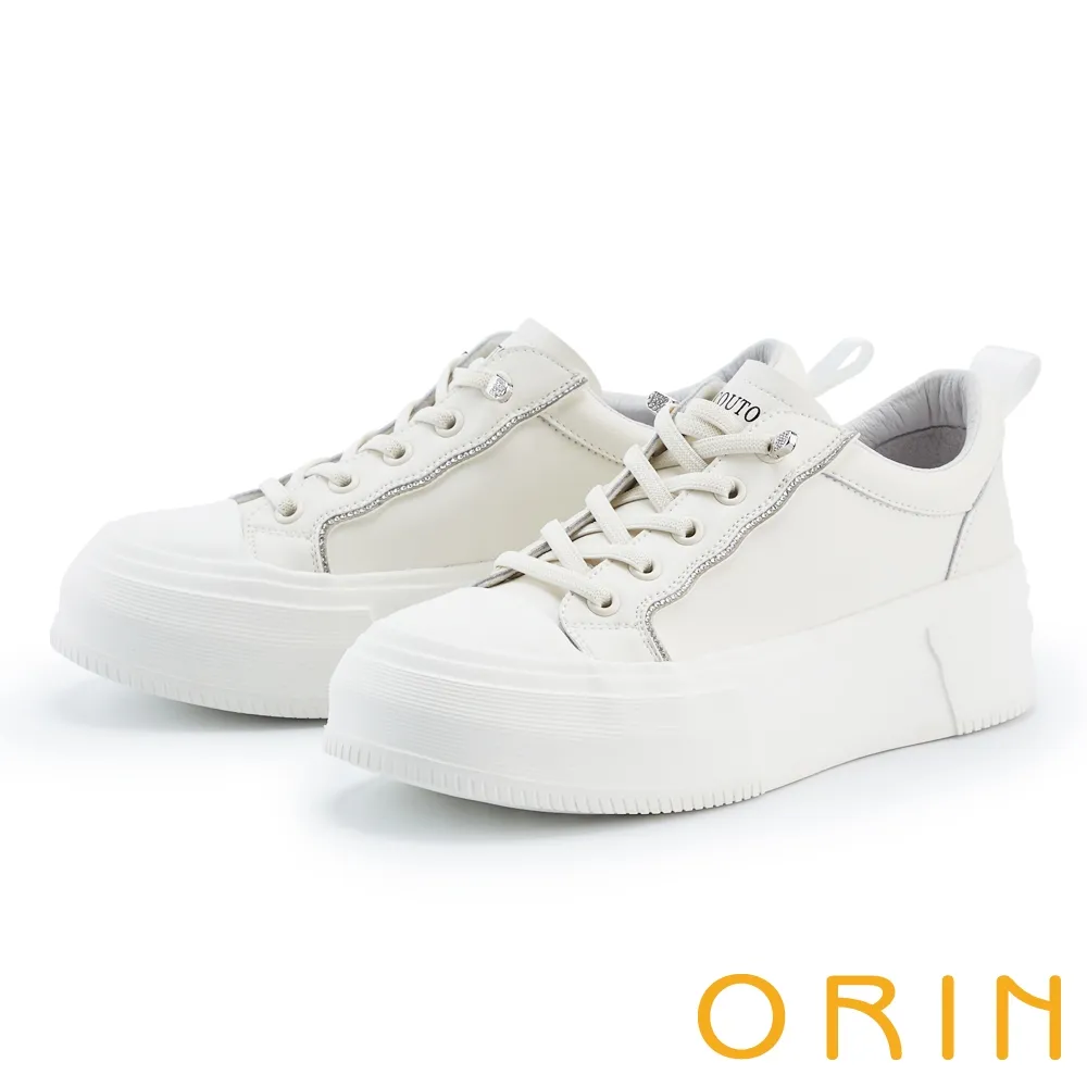 【ORIN】鑽條繞踝真皮坡跟涼鞋(裸色) 歷史價格詳細信息