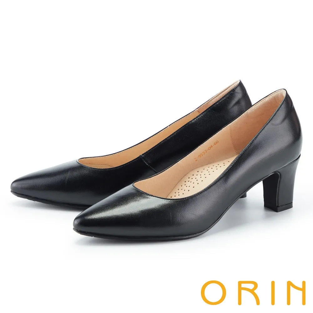 【ORIN】質感素面牛皮粗跟短靴(黑色) 歷史價格詳細信息