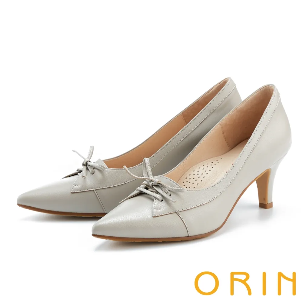 【ORIN】率性鍊條真皮低跟穆勒鞋(米色) 歷史價格詳細信息