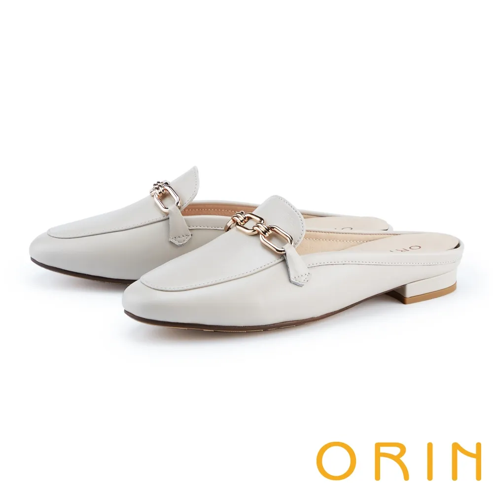 【ORIN】造型金屬鍊真皮尖頭 女 高跟鞋(藕色) 歷史價格詳細信息