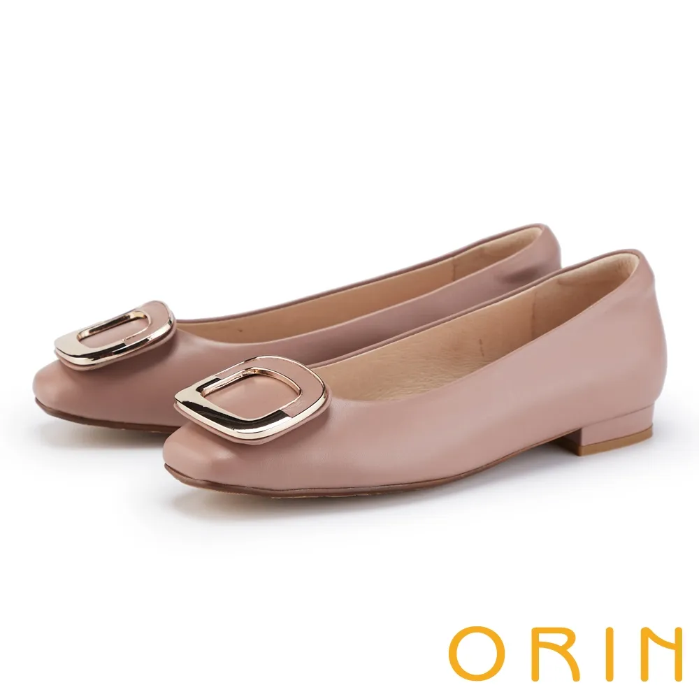 ORIN 金屬方框飾釦羊皮尖頭中跟鞋 黑色 歷史價格詳細信息