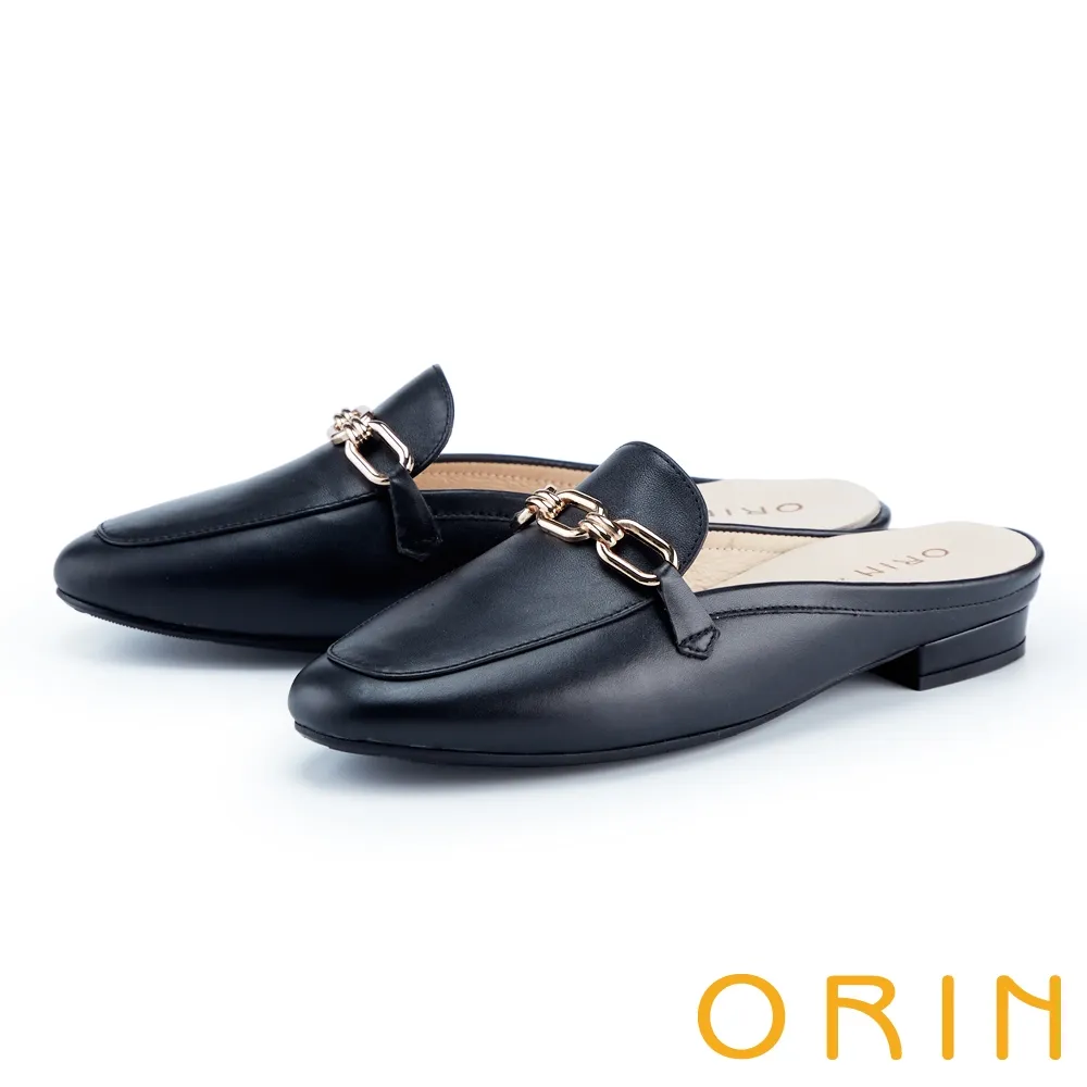 【ORIN】造型金屬鍊真皮尖頭 女 高跟鞋(藕色) 歷史價格詳細信息