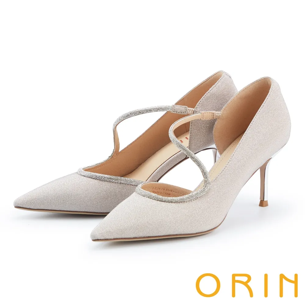 【ORIN】鑽條繞踝真皮坡跟涼鞋(裸色) 歷史價格詳細信息