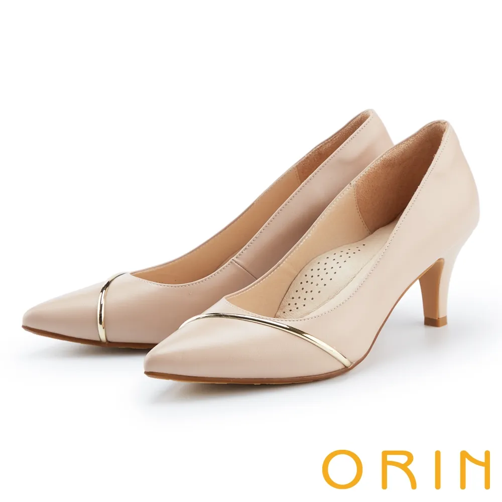 【ORIN】金屬條真皮樂福平底鞋(可可) 歷史價格詳細信息