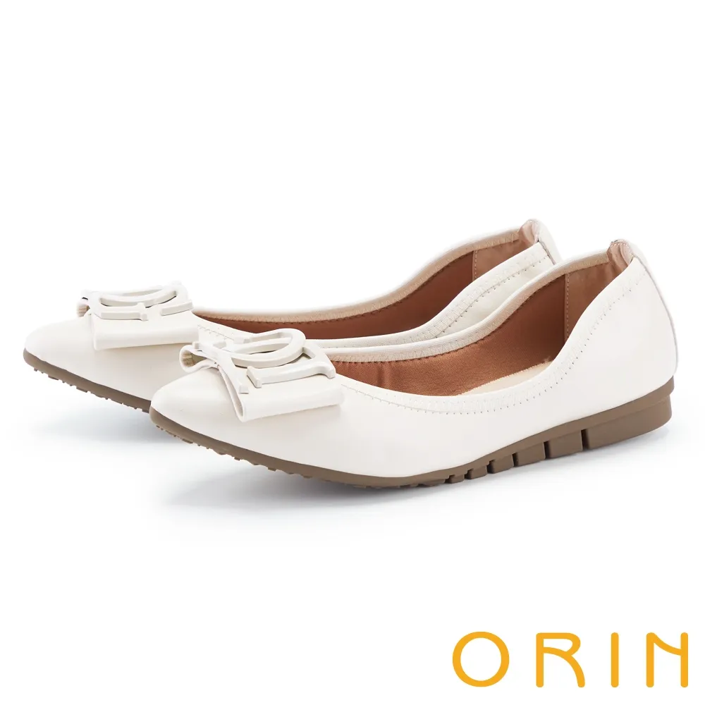 ORIN 蝴蝶結金屬飾釦水鑽真皮楔型低跟鞋 黑色 歷史價格詳細信息