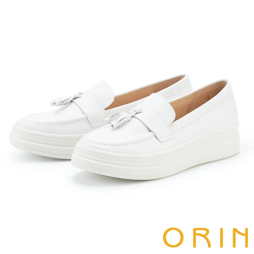 【ORIN】質感真皮流蘇厚底樂福休閒鞋(淺可可) 歷史價格詳細信息