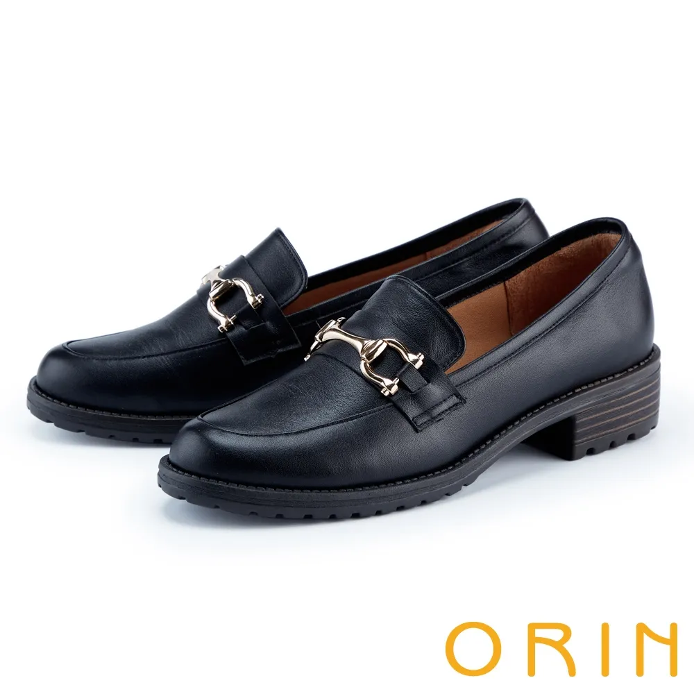 【ORIN】馬銜釦牛皮平底休閒鞋(杏色) 歷史價格詳細信息