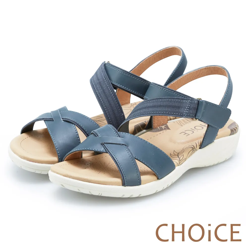 CHOiCE 夏日斜帶交叉牛皮厚底 女 涼鞋 綠色 歷史價格詳細信息