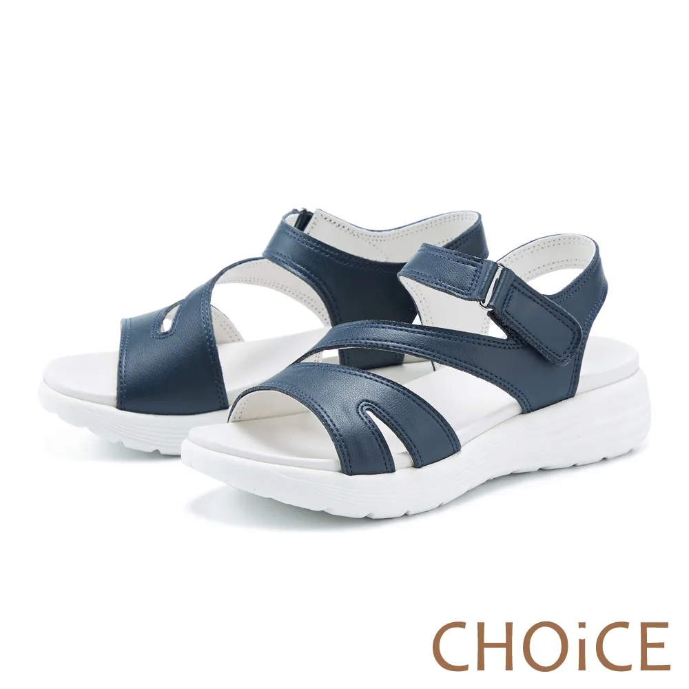 CHOiCE 質感真皮拚接網布厚底休閒鞋 米色 歷史價格詳細信息