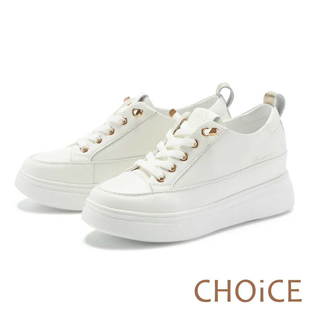 【CHOiCE】真皮免綁帶厚底兩穿休閒鞋(米白) 歷史價格詳細信息
