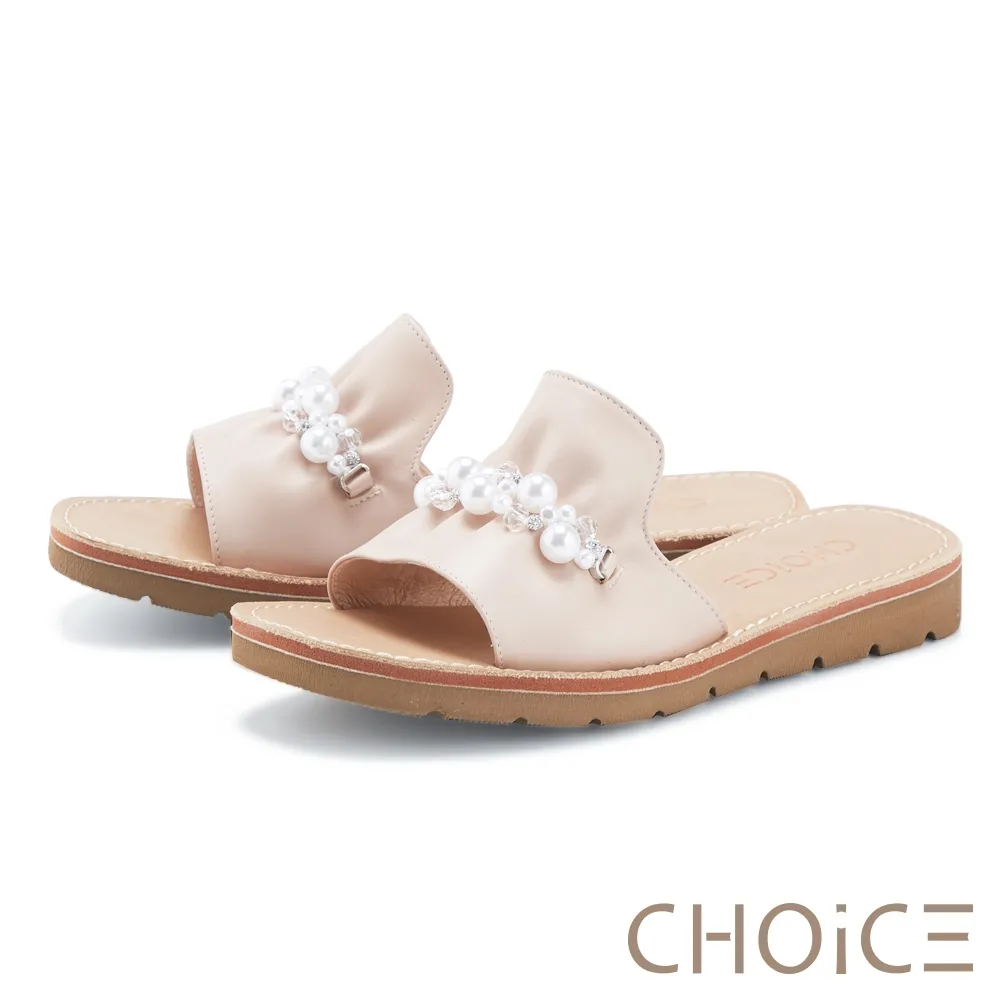 【CHOiCE】真皮鑽飾棋盤格免綁帶厚底休閒鞋(米白) 歷史價格詳細信息