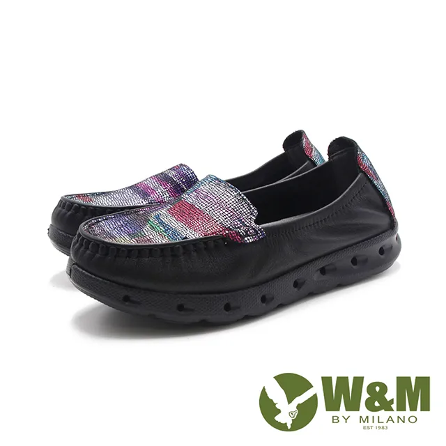 W&M(女)軟皮可踩式彈力減壓休閒鞋 女鞋-彩黑色 歷史價格詳細信息