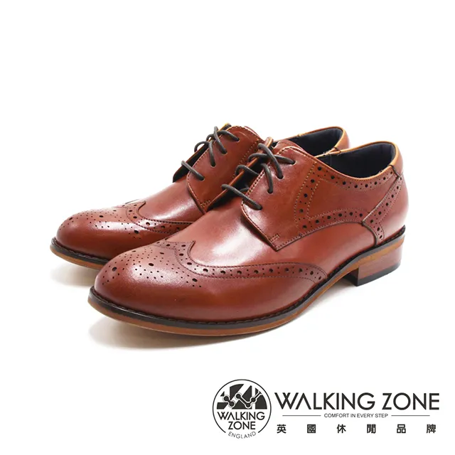 WALKING ZONE(女)全真皮花紋德比牛津鞋 女鞋－棕色(另有黑色.酒紅色) 歷史價格詳細信息