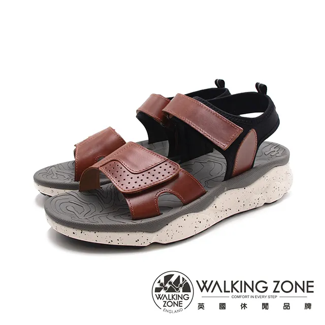 WALKING ZONE(男)魔鬼氈增高止滑涼鞋 男鞋-藍色(另有棕色) 歷史價格詳細信息