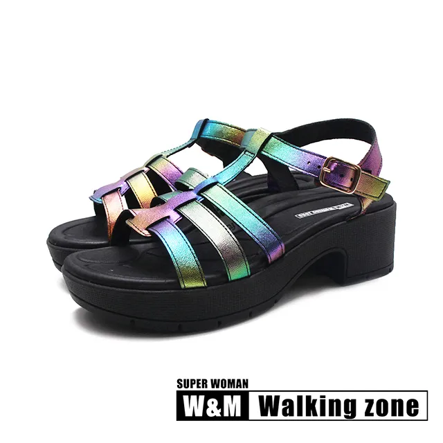 WALKING ZONE 舒適木底粗跟拖鞋 女鞋-全黑 歷史價格詳細信息