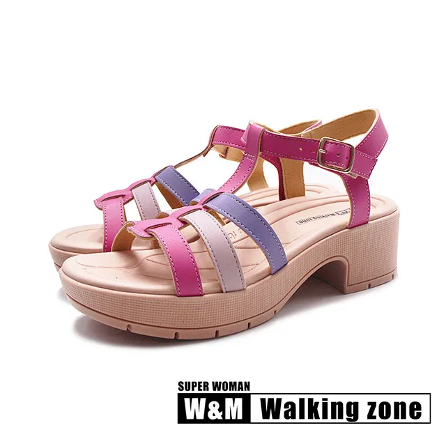 WALKING ZONE 舒適木底粗跟拖鞋 女鞋-全黑 歷史價格詳細信息