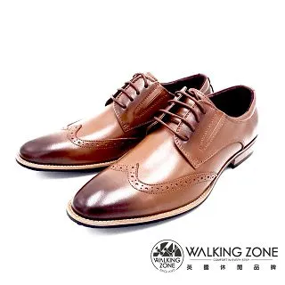 WALKING ZONE 工藝車縫木頭跟綁帶男皮鞋-黑(另有棕) 歷史價格詳細信息