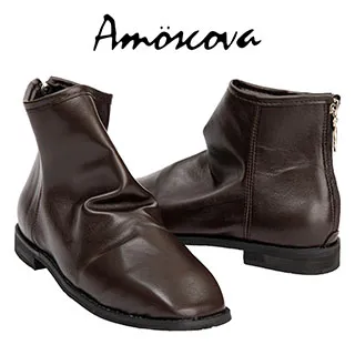 秋冬站後拉鏈簡約高幫馬丁靴懶人靴子男休閒皮靴    的網 歷史價格詳細信息