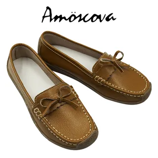 【Amoscova】(棕色)真皮女靴 頭層牛皮馬汀靴 復古英倫風短靴 氣質百搭 女鞋(1701) 歷史價格詳細信息