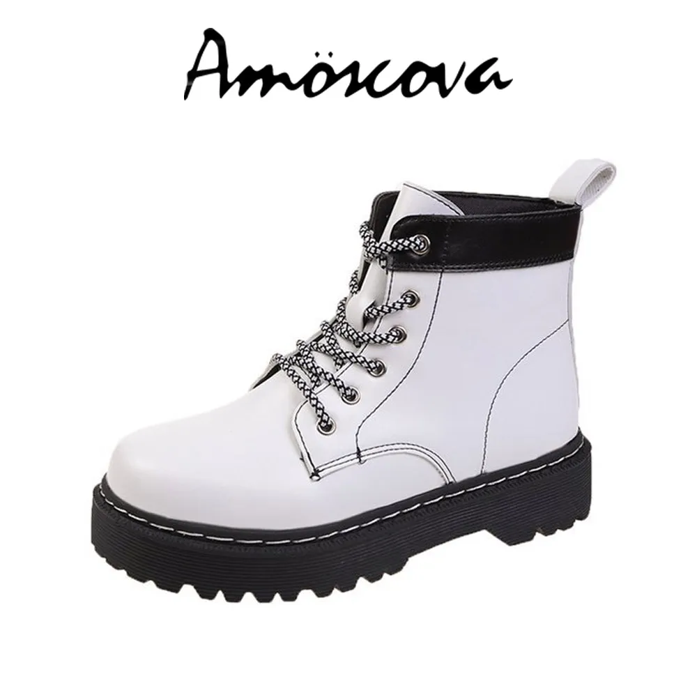 【Amoscova】女靴 顯瘦長筒靴 高筒靴 純色騎士靴 不過膝長靴 中跟靴 長筒馬汀靴 女鞋(1674) 歷史價格詳細信息