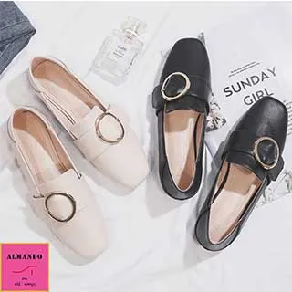 [ALMANDO-SHOES] 2020-2春季新款2穿平底鞋/豆豆鞋 34-43 大尺碼 BEIGE/BLACK 歷史價格詳細信息