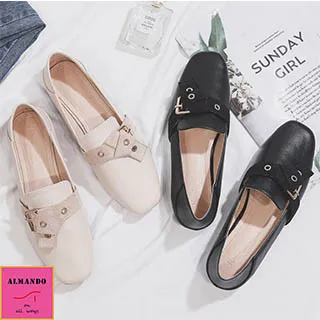 [ALMANDO-SHOES] 2020-2春季新款2穿平底鞋/豆豆鞋 34-43 大尺碼 BEIGE/BLACK 歷史價格詳細信息