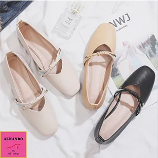 [ALMANDO-SHOES] 2020-2春季新款2穿平底鞋/豆豆鞋 34-43 大尺碼 BEIGE/BLACK 歷史價格詳細信息