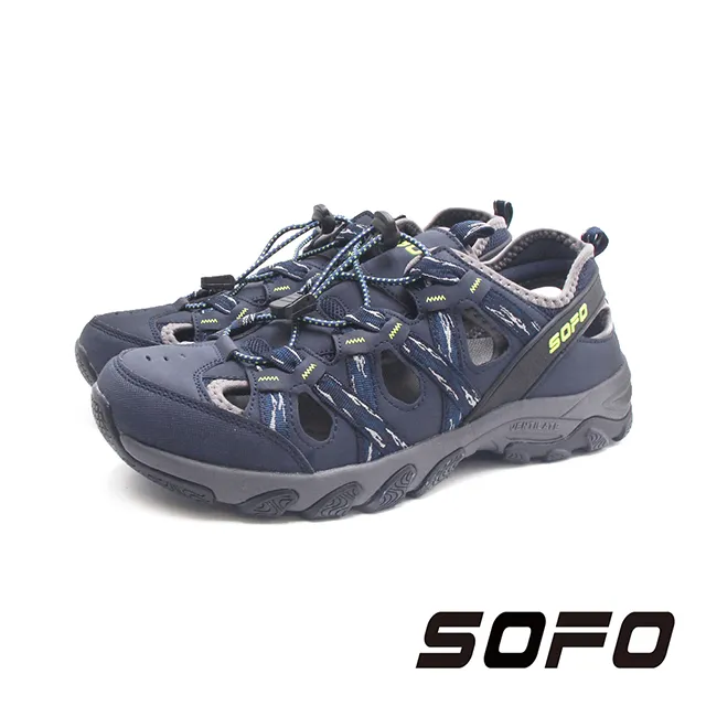 SOFO(男)水陸溯溪魔鬼氈運動休閒護趾涼鞋 男鞋-黑 歷史價格詳細信息