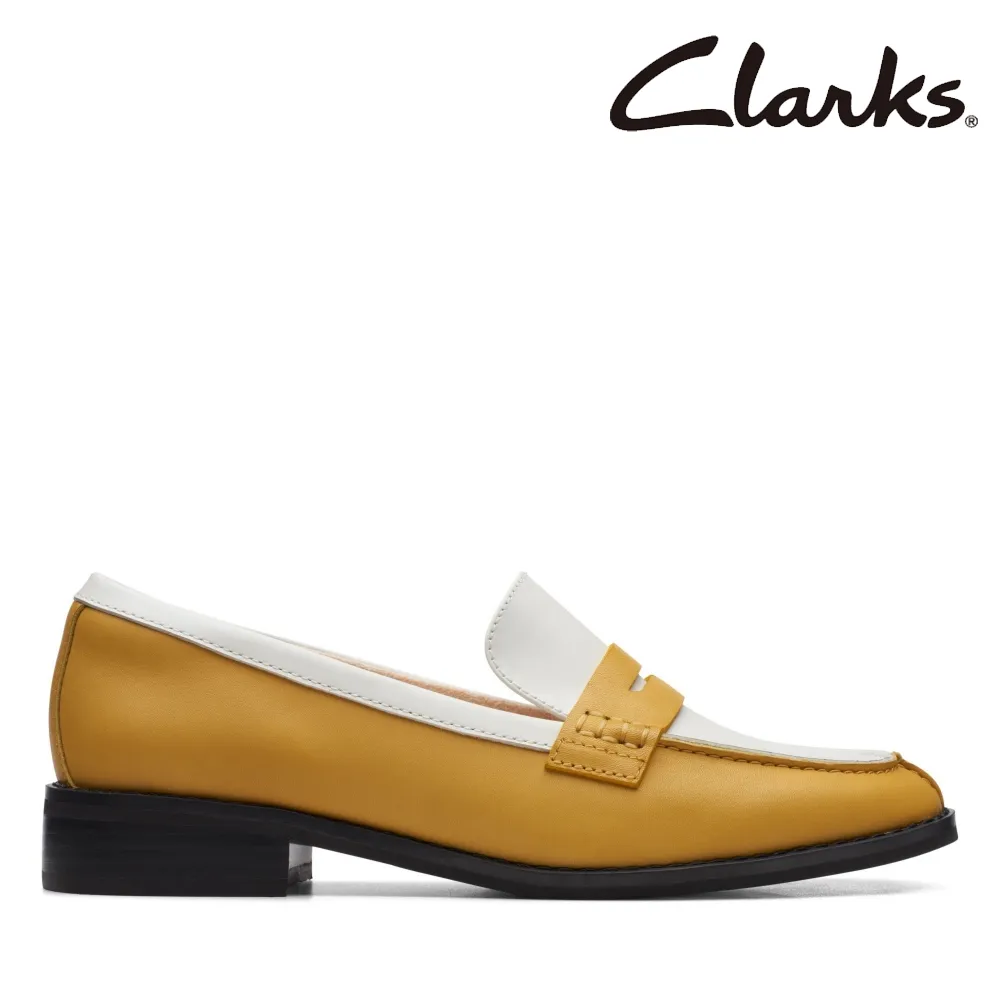 【Clarks】女款Yellow Leather經典雙色樂福便士鞋 CLF70367D 歷史價格詳細信息