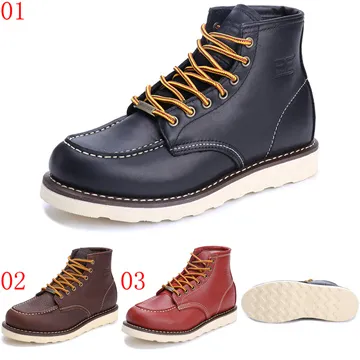 pathfinder口N2713口戶外潮流短筒手工馬丁靴男PF復古時尚真皮工裝靴軍靴JHS杰恆社 歷史價格詳細信息