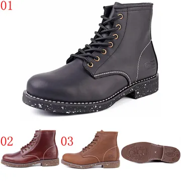 戶外馬丁靴男真皮春季頭層牛皮登山徒步皮鞋男防水防滑舒適爸爸鞋 歷史價格詳細信息