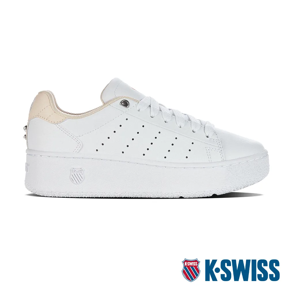 【K-SWISS】時尚運動鞋 Classic PF Platform(-女-白/卡其) 歷史價格詳細信息