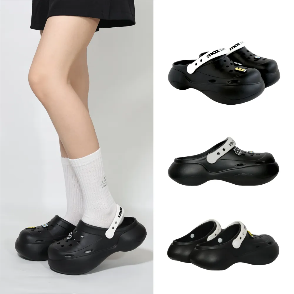 黑色厚底洞洞鞋女夏款2023新款瑪麗珍涼鞋防滑包頭增高半拖鞋女士 歷史價格詳細信息