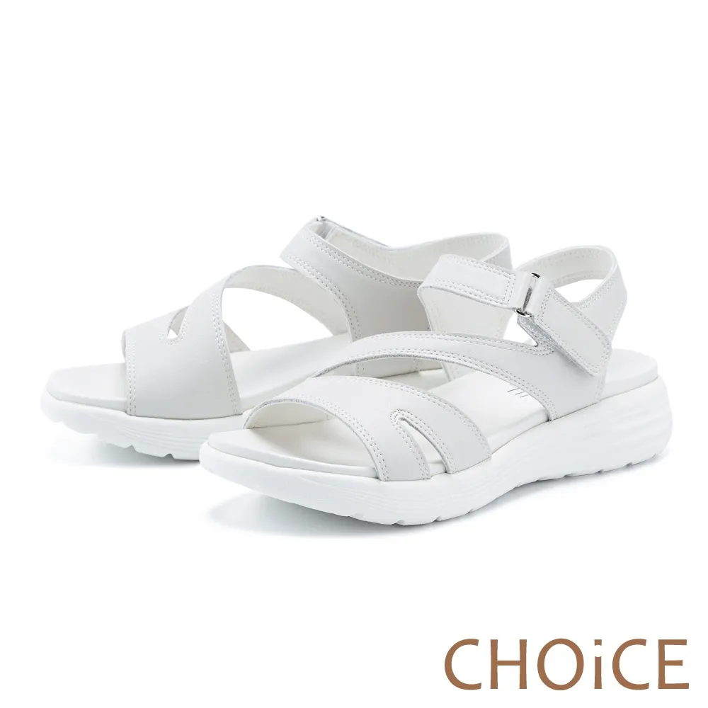 CHOiCE 質感真皮拚接網布厚底休閒鞋 米色 歷史價格詳細信息