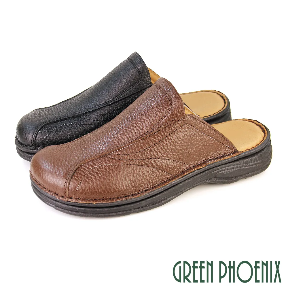 【GREEN PHOENIX】鏤空剪裁純手工加厚全牛皮平底拖鞋-男款 T36-11334 歷史價格詳細信息